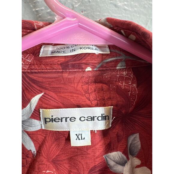 Pierre Carrdin Hawaiian Mens Short Sleeve Button Up Shirt Pineapple Print Sz XL - Picture 4 of 5